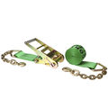 Us Cargo Control 4" x 27' Green Ratchet Strap w/ Chain Extensions 8527CE-GRN